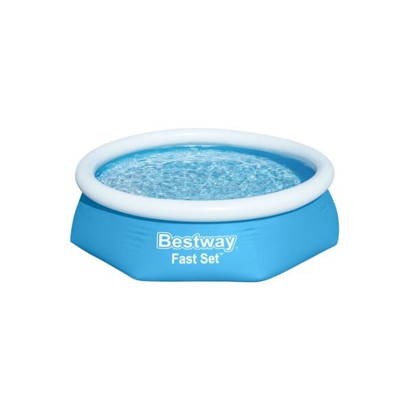 bestway fast set 57450 piscina fuori terra piscina con bordi/gonfiabile piscina rotonda blu, bianco (57450)