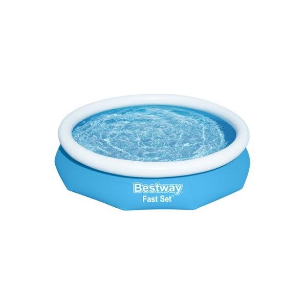 bestway fast set 57456 piscina fuori terra piscina con bordi/gonfiabile piscina rotonda blu, bianco (57456)