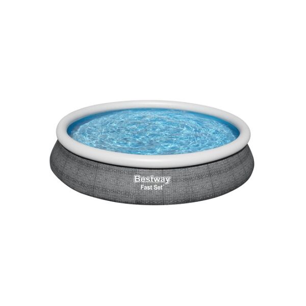 bestway fast set 57313 piscina fuori terra piscina con bordi piscina rotonda 9677 l grigio (57313)