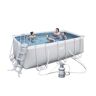 Bestway Power Steel 56457 piscina fuori terra Piscina con bordi Piscina rettangolare 8124 L Blu, Grigio (56457)