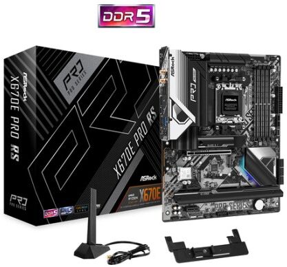 asrock x670e pro rs amd x670 presa di corrente am5 atx (90-mxbj70-a0uayz)