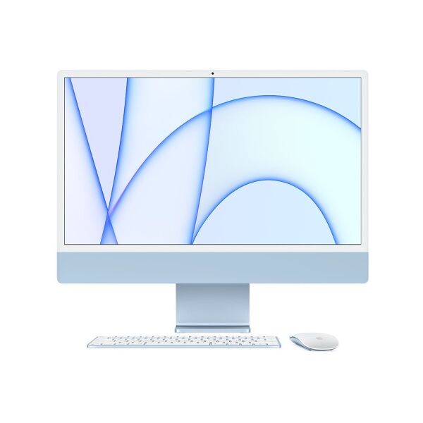 apple imac refurbished 24 (2021) m1 8 cpu 7 gpu 8gb 256gb ssd blue privo di kit tast+mouse grad a (mjv93ll-bl-a3)