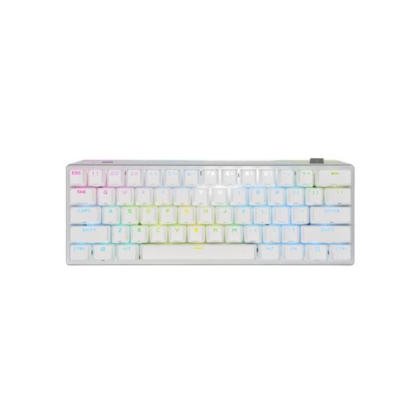 corsair k70 pro mini tastiera usb + rf wireless + bluetooth qwertz tedesco bianco (ch-9189114-de)