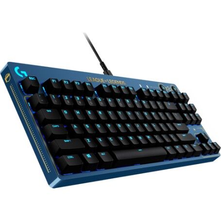 Logitech G PRO Mechanical Keyboard League of Legends Edition tastiera USB QWERTY US International Nero, Blu, Oro (920-010537)
