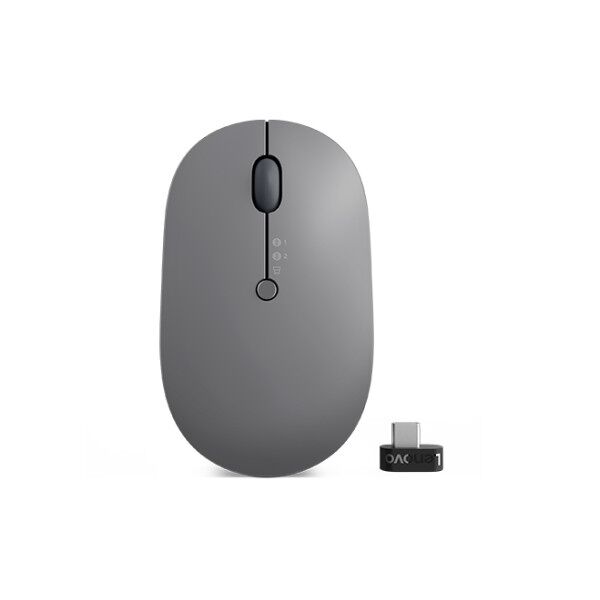 lenovo go wireless multi device mouse ambidestro rf wireless + bluetooth + usb type-a ottico 2400 dpi (gy51c21211)