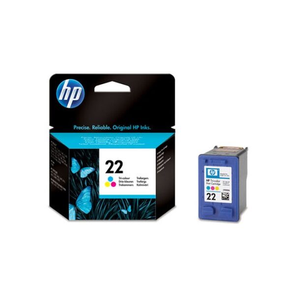 hp 22 tri-color original ink cartridge cartuccia d'inchiostro (c9352ae#abe)