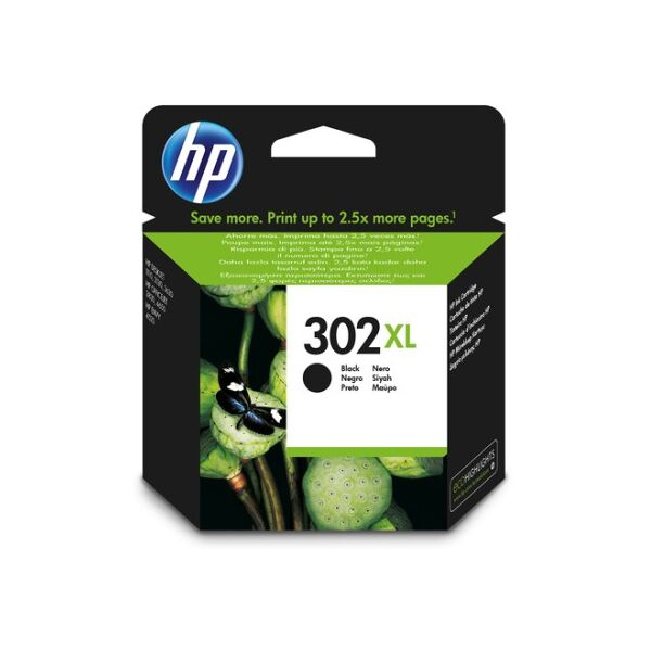 hp 302xl high yield black original ink cartridge cartuccia d'inchiostro 1 pz resa elevata (xl) (f6u68ae)