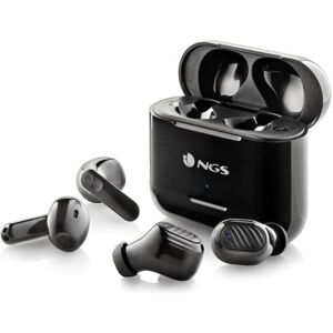 NGS SET DA 4 AURICOLARI, DUE PAIA BLUETOOTH CON CONNESSIONE AUTOMATICA, 30 ORE, SENSORE TOUCH, GOMMI (ARTICADUOBLACK)