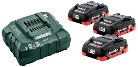 metabo basic set 3 x lihd 4.0 ah set batteria e caricabatterie (685132000)