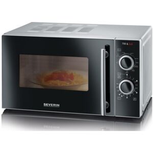 Severin MW 7771 forno a microonde Superficie piana Microonde combinato 20 L 700 W Nero, Argento (MW 7771)