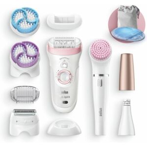 braun silk-épil 9 81683683 epilatore 40 pinzette bianco, rosa (9-985)