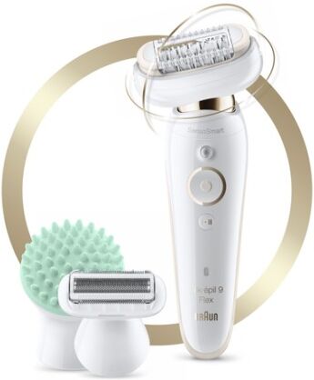 Braun Silk-épil 9 81688638 epilatore 40 pinzette Bianco, Oro (9020)