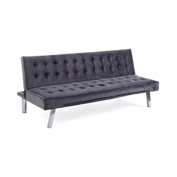 mobili 2g divano letto design in legno e velluto grigio scuro