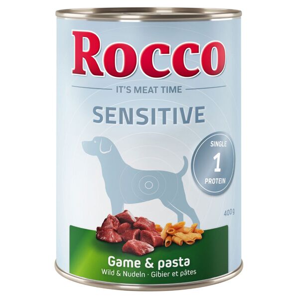 rocco sensitive 6 x 400 g alimento umido per cani - selvaggina & pasta