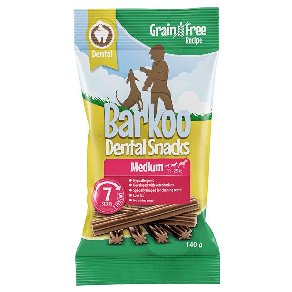 barkoo dental snack - ricetta senza cereali - cani di taglia media 7 pz. (140 g)