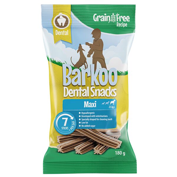 barkoo dental snack - ricetta senza cereali - cani di taglia grande 7 pz. (180 g)