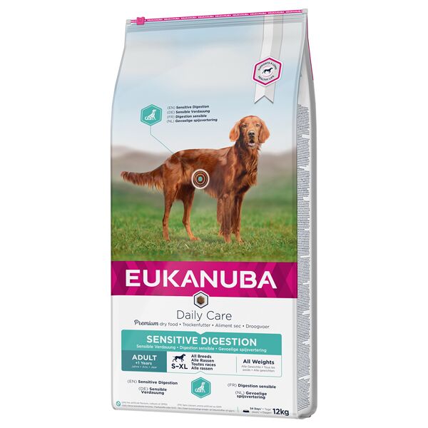 eukanuba daily care adult sensitive digestion crocchette per cani - set %: 2 x 12 kg