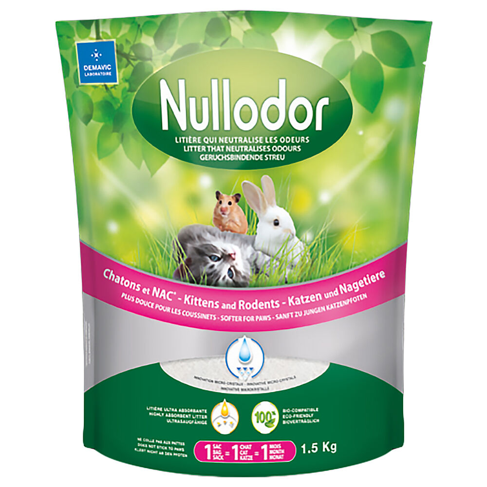 Nullodor Lettiera Nullodor in silicio per gattini e piccoli animali - 3 L (ca. 1,5 kg)