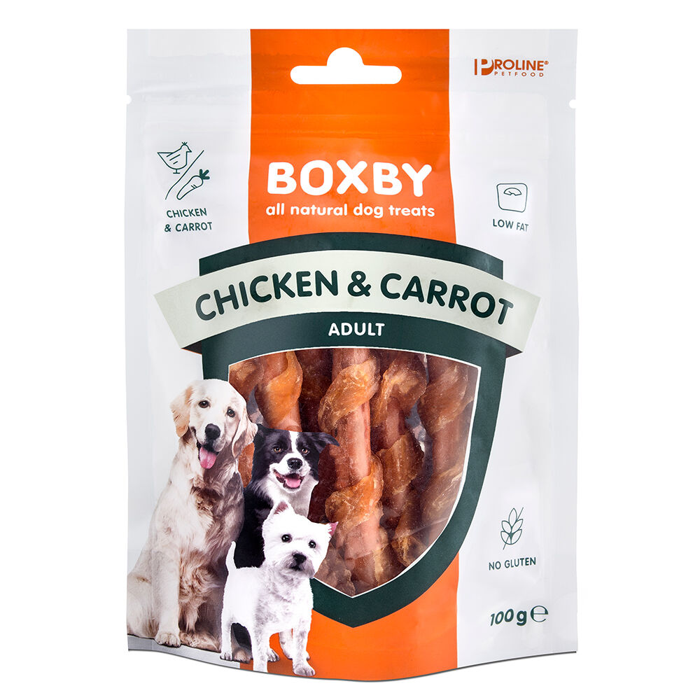 Boxby Pollo & Carote Snack per cani - Set %: 3 x 100 g