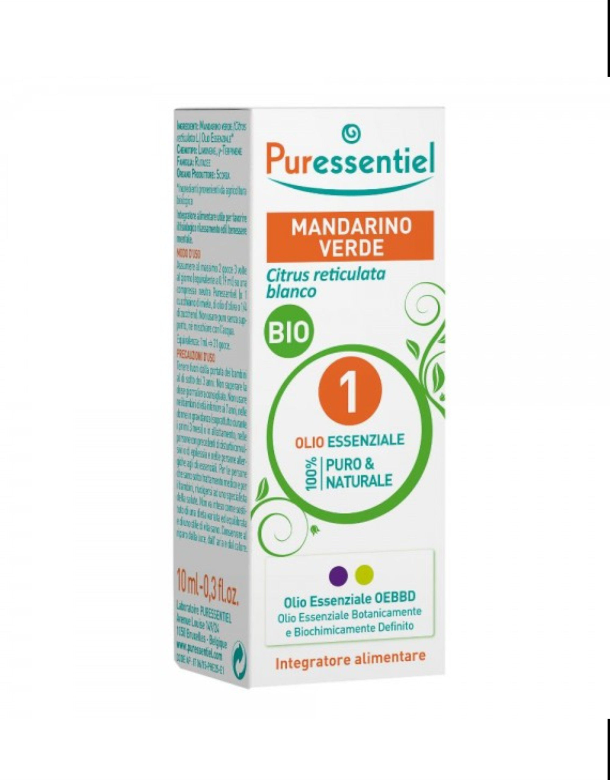 puressentiel oli essenziali - mandarino verde bio 10ml