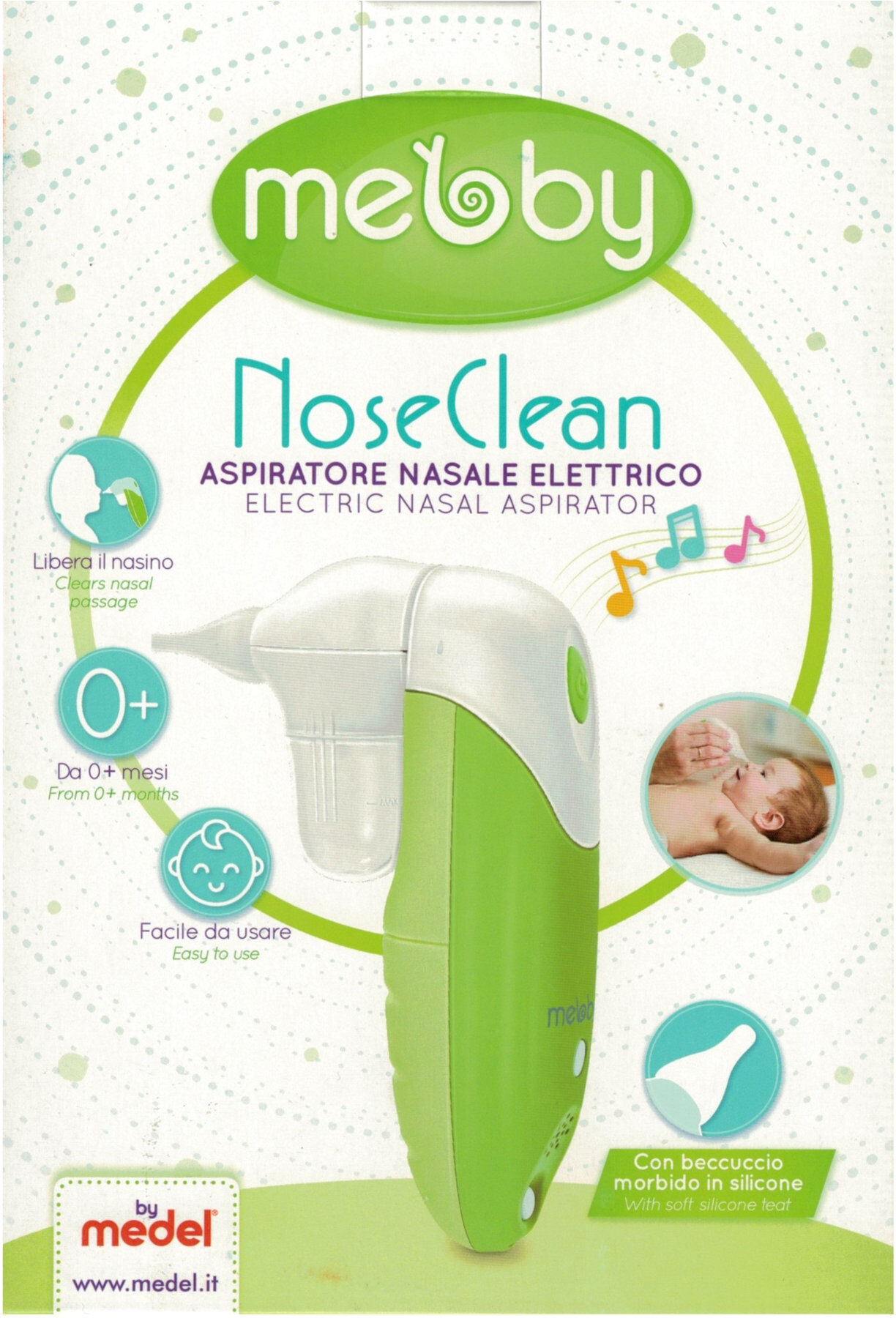 medel mebby - nose clean aspiratore nasale elettrico