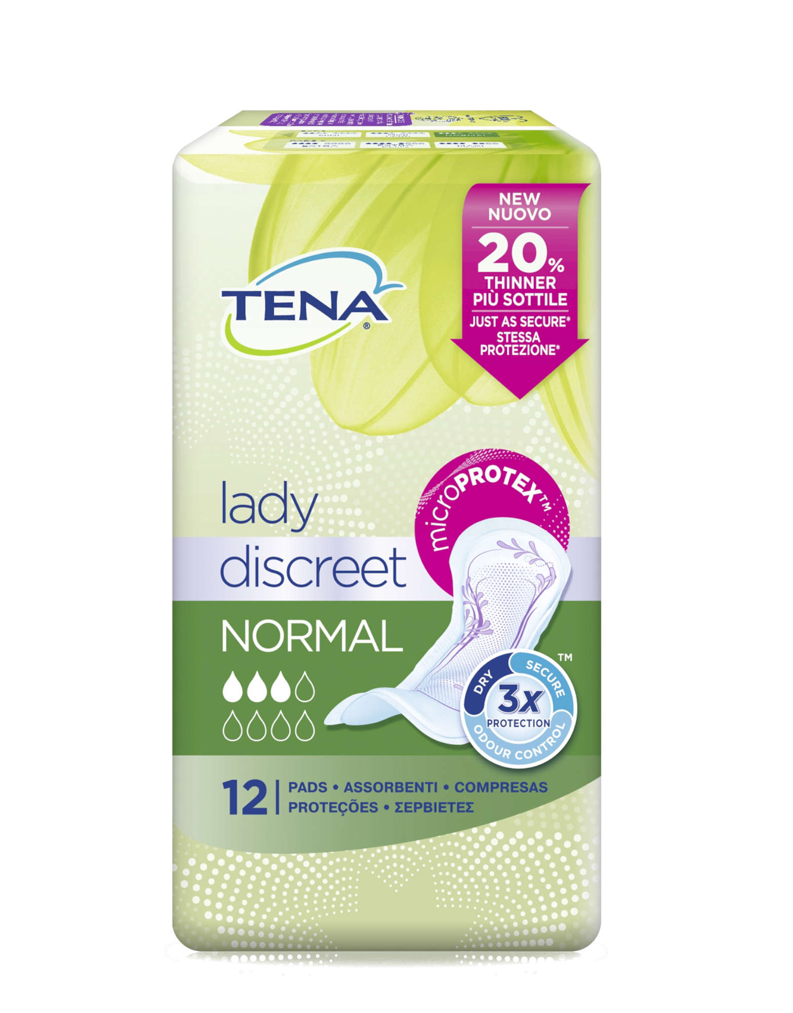 tena lady discreet assorbenti normal 12 pezzi