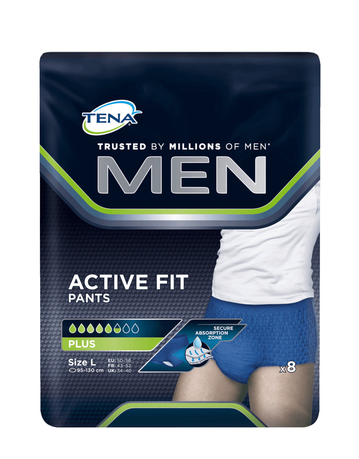 TENA Men - Active Fit Pants Plus 8 Assorbenti Taglia L