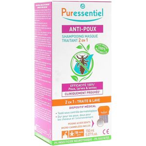 PURESSENTIEL Anti Pidocchi - Shampoo Maschera Trattante + Pettine 150 Ml