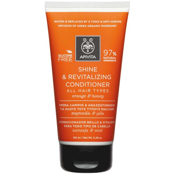 apivita shine e revitalizing conditioner all hair types 150ml