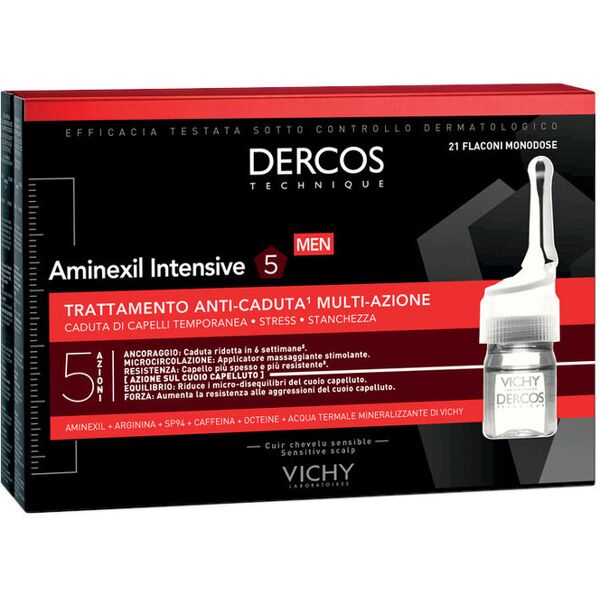 vichy laboratoires dercos technique - men aminexil intensive 5 trattamento anti-caduta multi-azione 21 flaconi