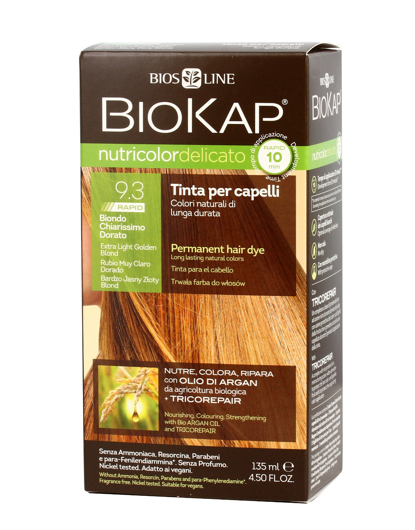bios line biokap - nutricolor delicato rapid 135ml 4.05 castano cioccolato