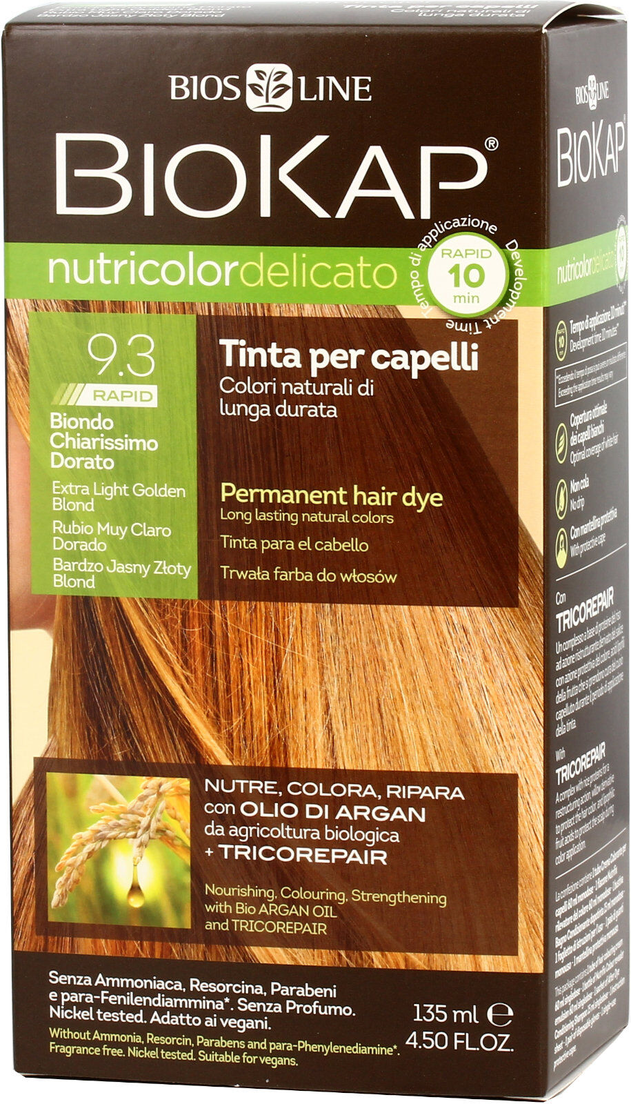 BIOS LINE Biokap - Nutricolor Delicato Rapid 135ml 1.0 Nero Naturale