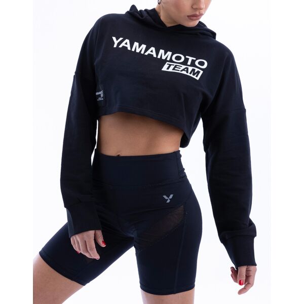 yamamoto outfit woman hooded short sweatshirt yamamoto® team colore: nero xs