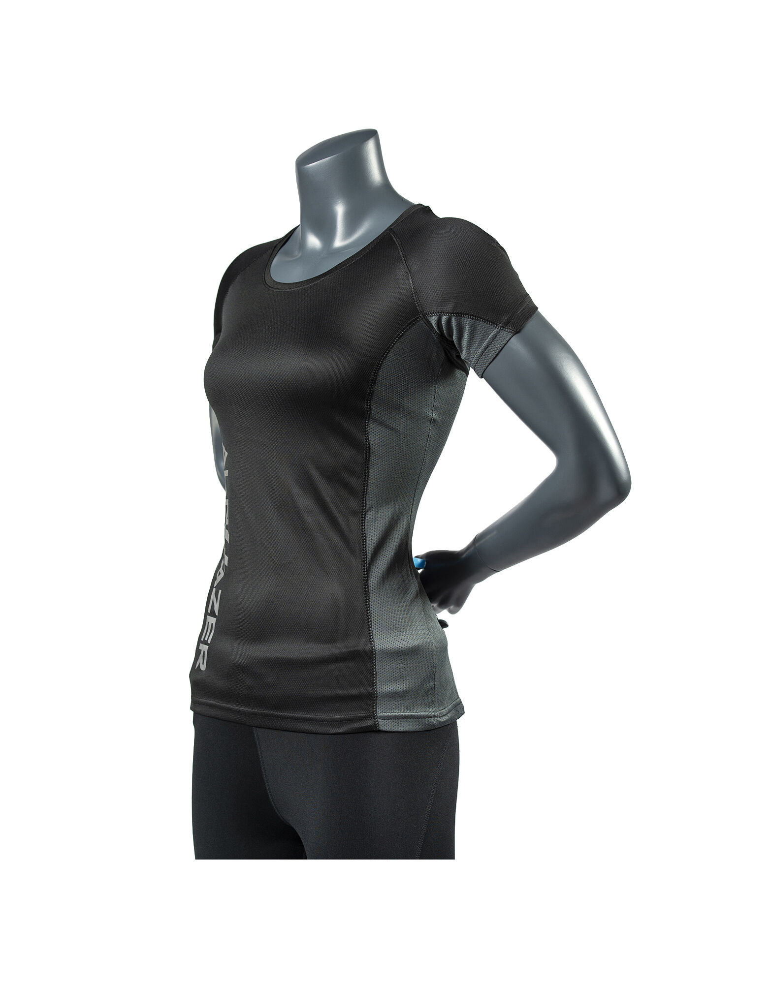 alphazer outfit t-shirt tecnica donna colore: nero / antracite s