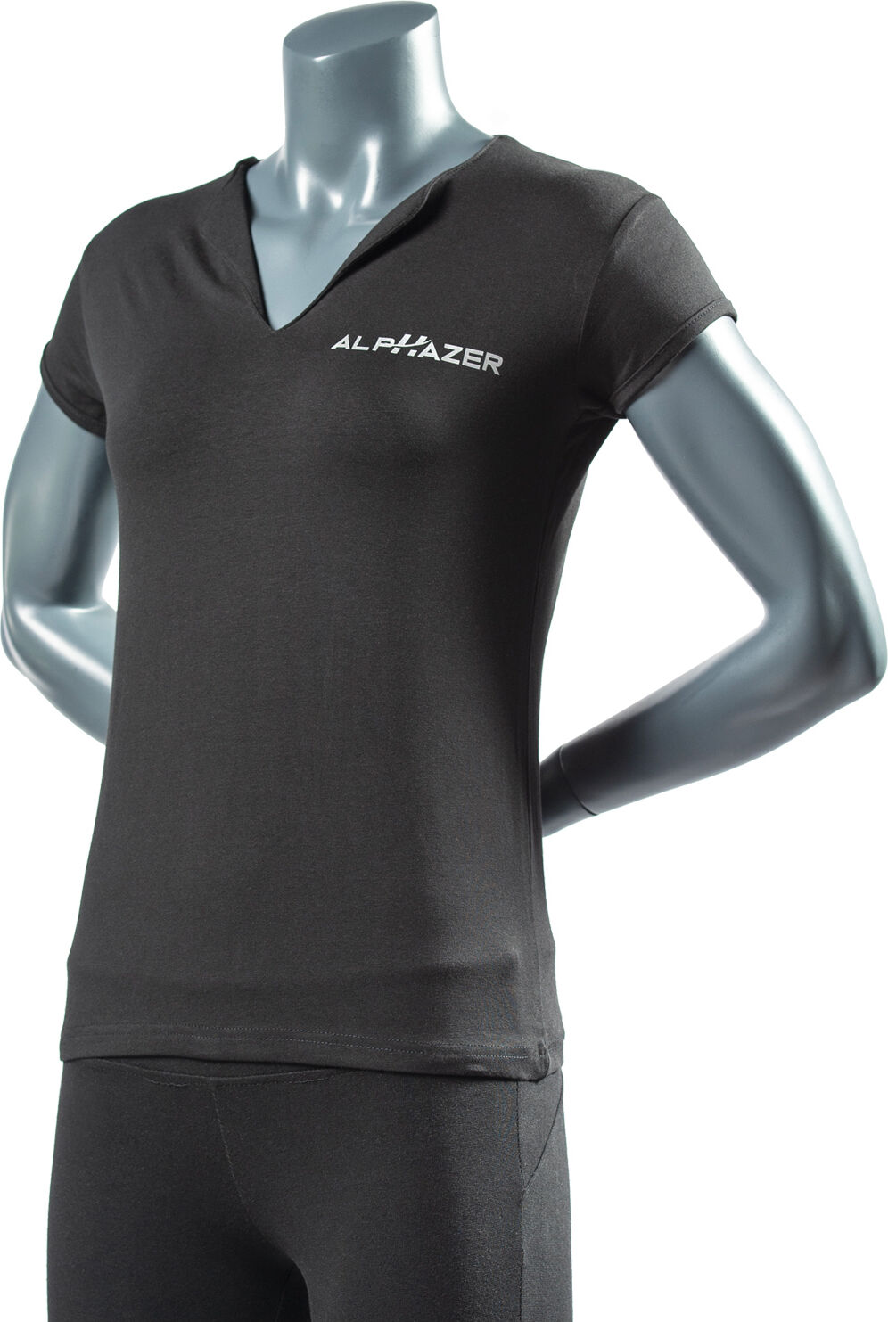 ALPHAZER OUTFIT T-Shirt Collo V Donna Colore: Nero S