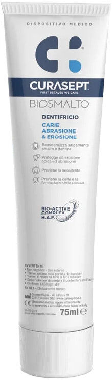 curasept biosmalto - dentifricio carie, abrasione & erosione 75 ml