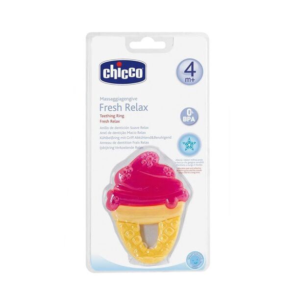 chicco massaggiagengive fresh relax 4 mesi+ 1 massaggiagengive giallo/rosso