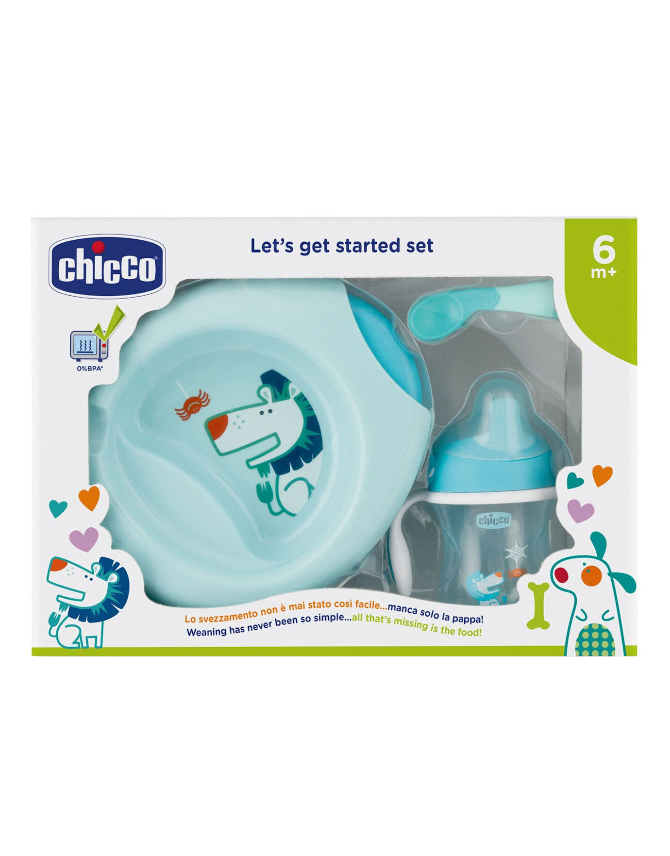 chicco set pappa 6 mesi+ 1 kit azzurro