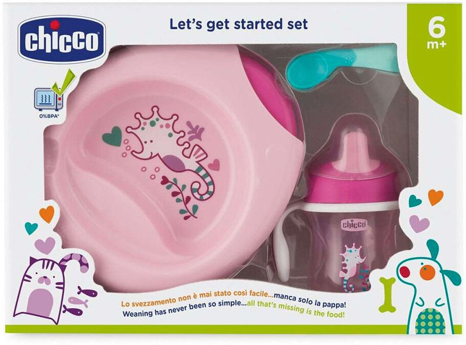 chicco set pappa 6 mesi+ 1 kit rosa