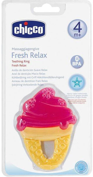 chicco massaggiagengive fresh relax 4 mesi+ 1 massaggiagengive giallo/rosso