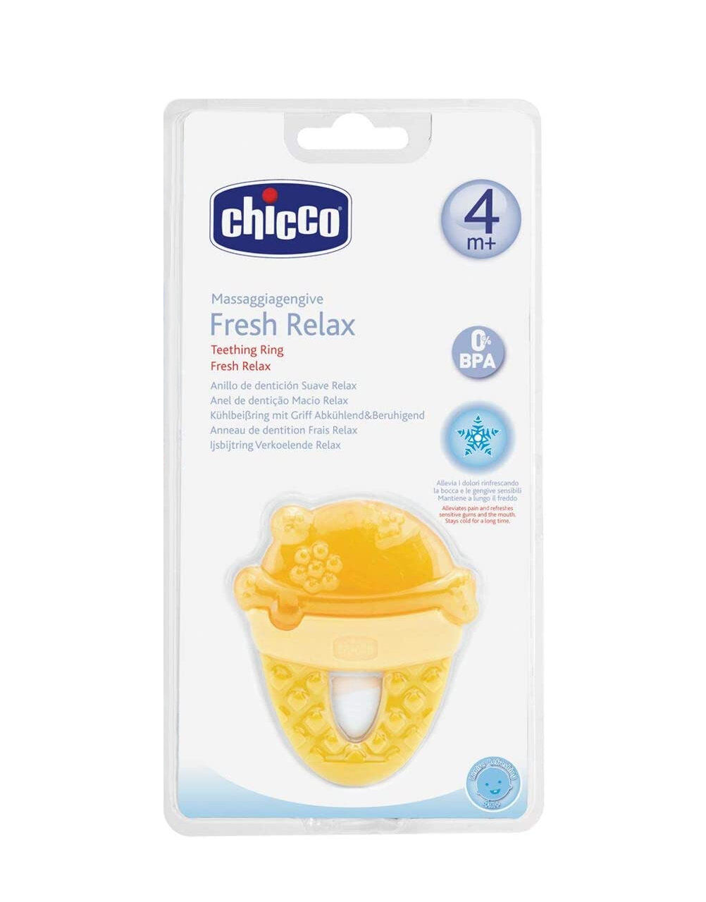 chicco massaggiagengive fresh relax 4 mesi+ 1 massaggiagengive giallo/giallo