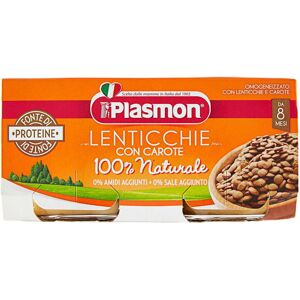 PLASMON Lenticchie Con Carote 100% Naturale Da 8 Mesi 160 Grammi