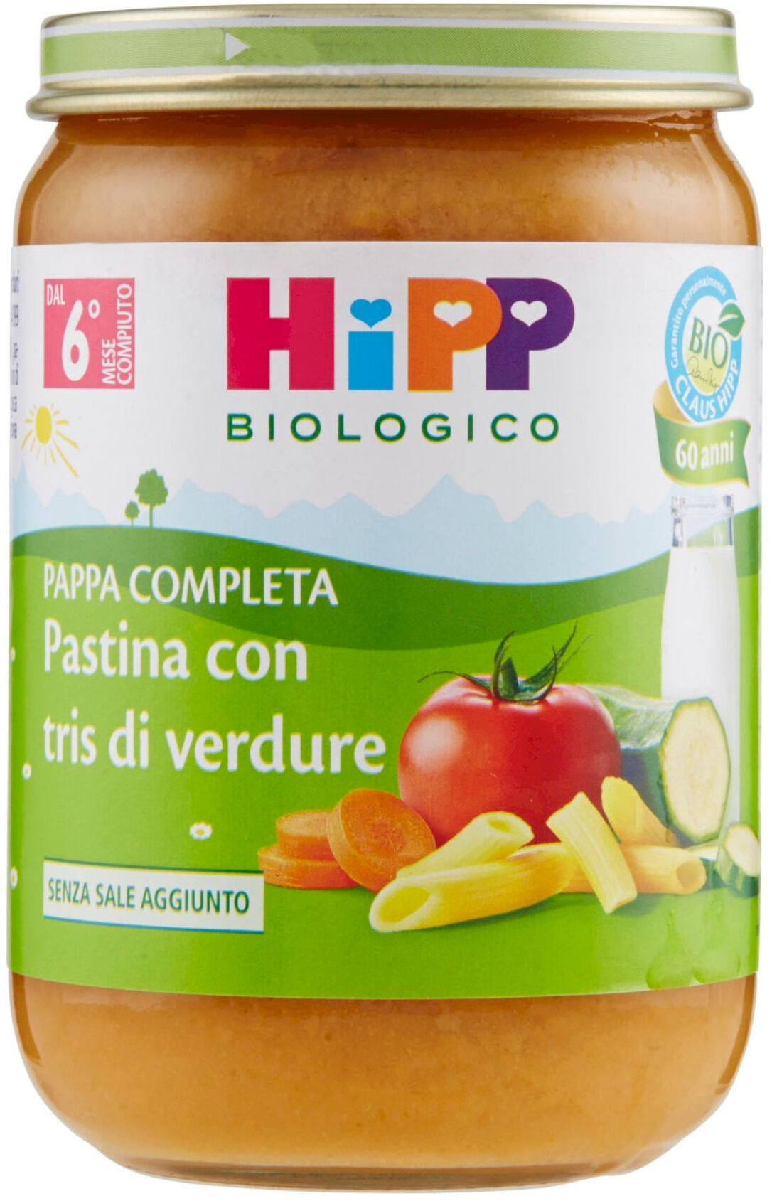 hipp pastina con tris di verdure 190 grammi