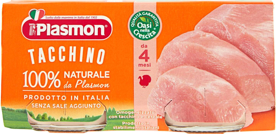 PLASMON Tacchino 100% Naturale Da 4 Mesi 320 Grammi