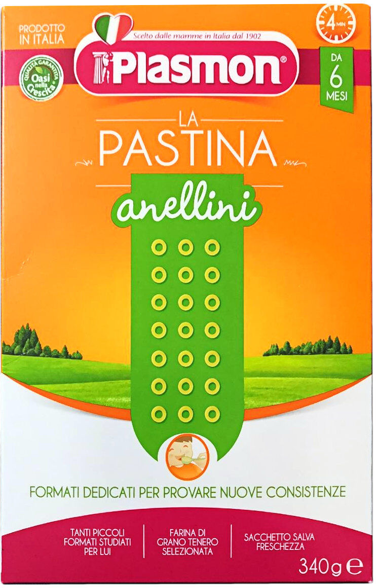 PLASMON La Pastina Anellini Da 6 Mesi 340 Grammi