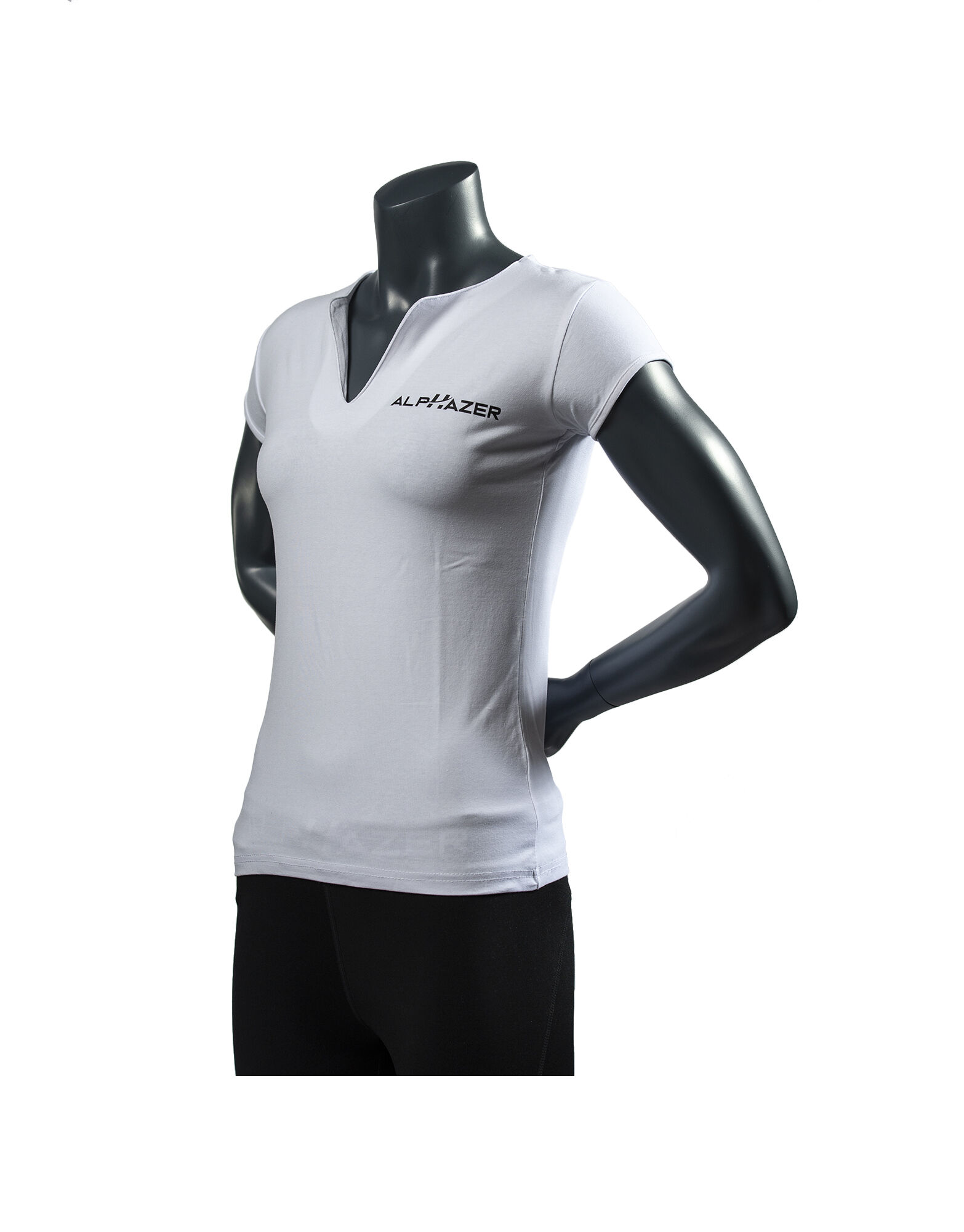 ALPHAZER OUTFIT T-Shirt Collo V Donna Colore: Bianco S