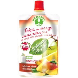 PROBIOS Polpa Con Mango, Ananas, Mela E Pera 1 Cheer-Pack Da 100 Grammi