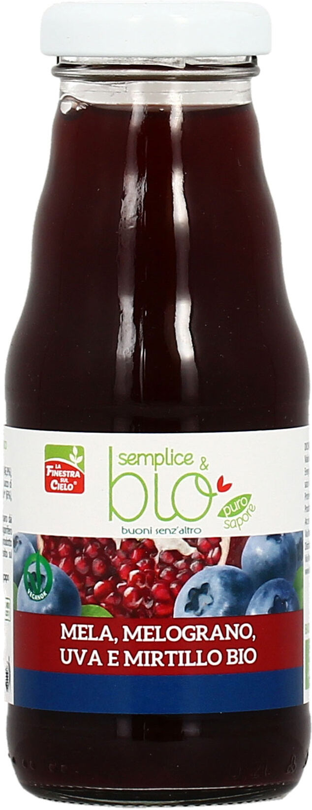 LA FINESTRA SUL CIELO Semplice & Bio - Mela, Melograno, Uva E Mirtillo Bio 200ml