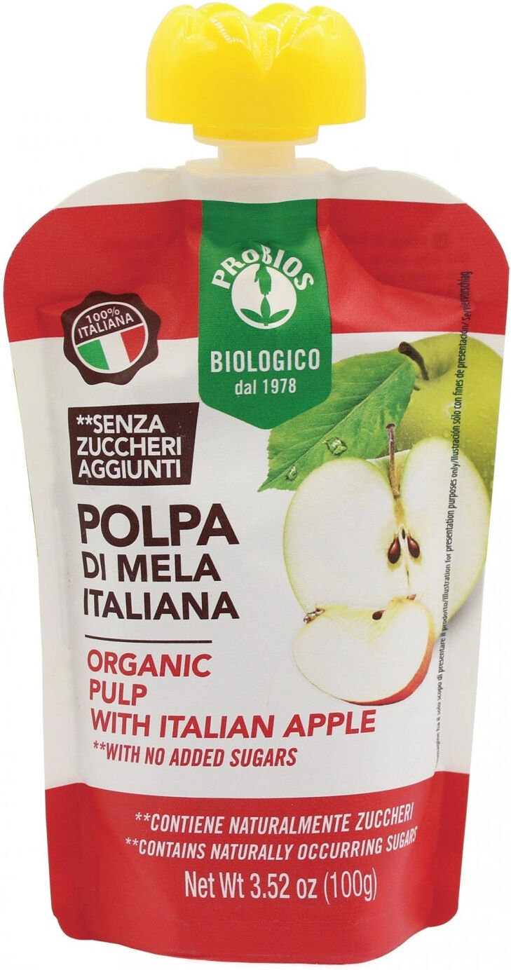 PROBIOS 100% Polpa Di Frutta - Mela Italiana 1 Doypack Da 100 Grammi Mela