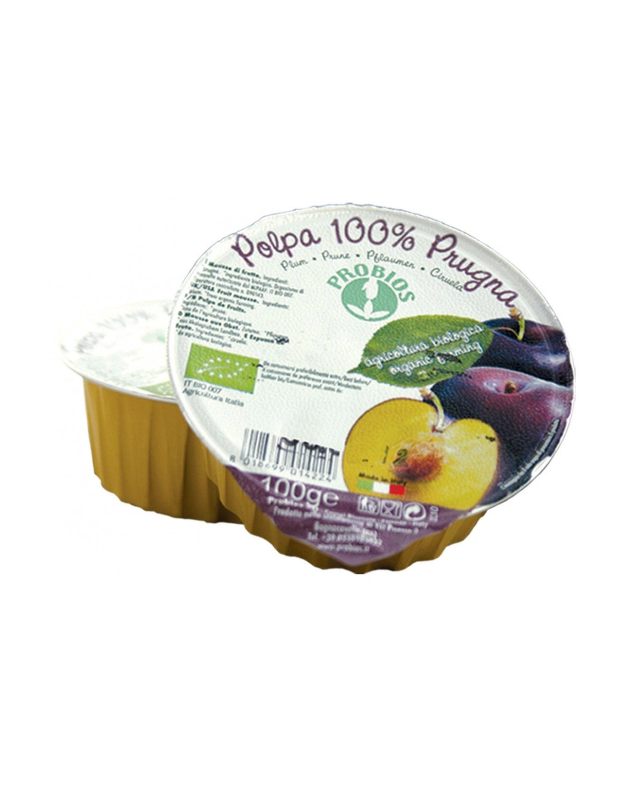 PROBIOS 100% Polpa Di Frutta - Prugna 1 Vaschetta Da 100 Grammi